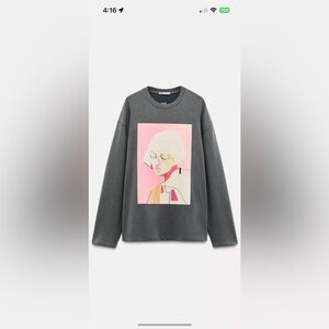 Zara Angel Hernandez print shirt M